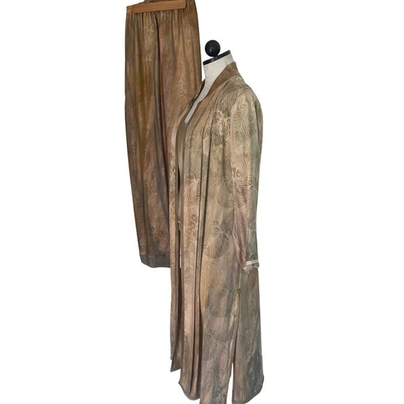 Jordan Vintage Womens Pants Top Duster Set Size Medium Gold Art To Wear - Picture 3 of 8